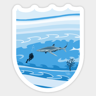 Big shark - abstract art Sticker